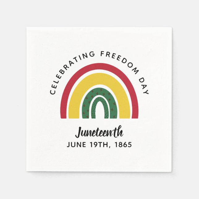 Juneteenth 1865 Rainbow Celebrating Freedom Day Napkin (Front)