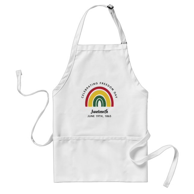 Juneteenth 1865 Rainbow Celebrating Freedom Day Standard Apron (Front)