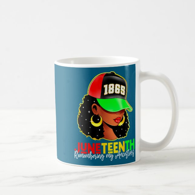 Juneteenth 1865 remembering ancestors black pride coffee mug (Right)