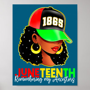 Juneteenth 1865 remembering ancestors black pride poster