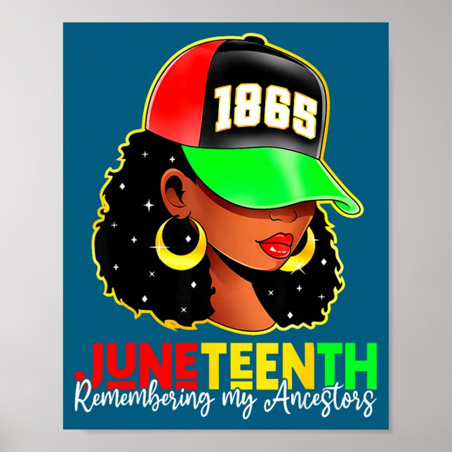 Juneteenth 1865 remembering ancestors black pride poster (Front)