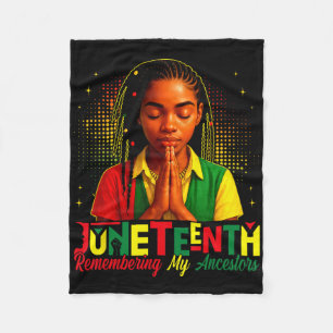Juneteenth 1865 Remembering My Ancestors Afro Wome Fleece Blanket
