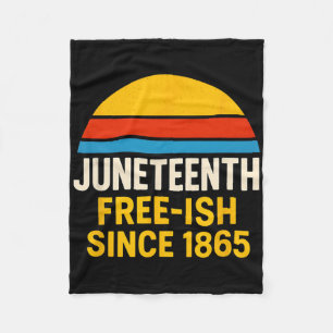 Juneteenth 1865 Retro Sunset Black History And Afr Fleece Blanket