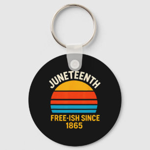 Juneteenth 1865 Retro Sunset Black History And Afr Key Ring