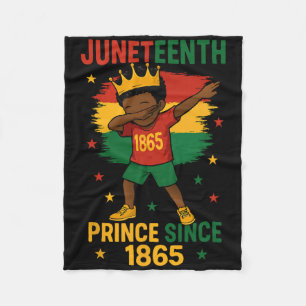 Juneteenth 1865 Toddlers Boy Dabbing Prince Afro B Fleece Blanket