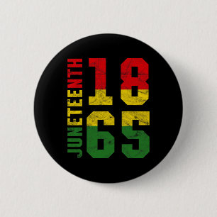 Juneteenth 1865 Vintage Emancipation Melanin Black 6 Cm Round Badge