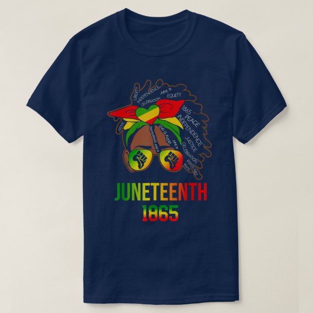 Juneteenth 18 65 African American Power T-Shirt (Design Front)