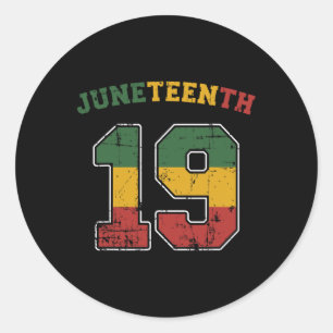 Juneteenth 19 For African Independence And Freedom Classic Round Sticker