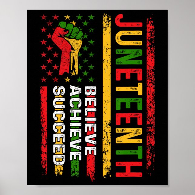 Juneteenth 2025 Independence Day Us Flag Melanin B Poster (Front)