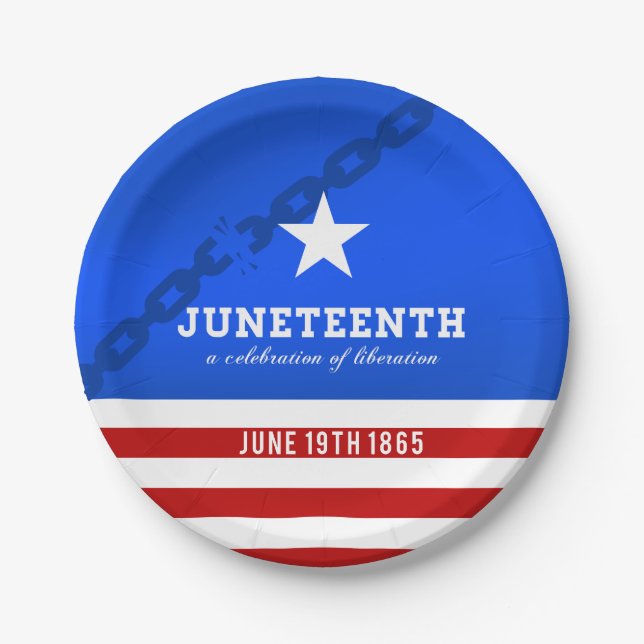 Juneteenth a Celebration of Liberation Paper Plate (Front)