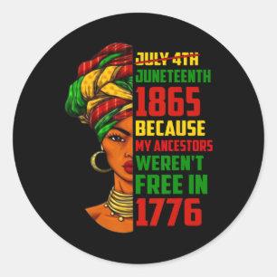 Juneteenth Accentors Afro Black African History Pr Classic Round Sticker