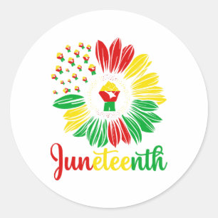 Juneteenth Accentors Sunflower African American Bl Classic Round Sticker