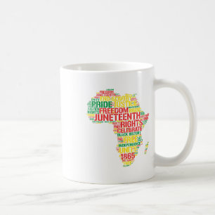 Juneteenth Africa Map Words June 19th 1865 Men Wom Coffee Mug
