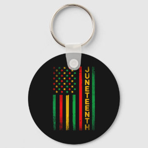 Juneteenth african american afro flag women men key ring