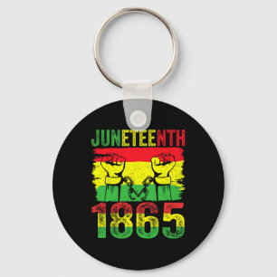 Juneteenth African American Black Freedom 1865 Men Key Ring