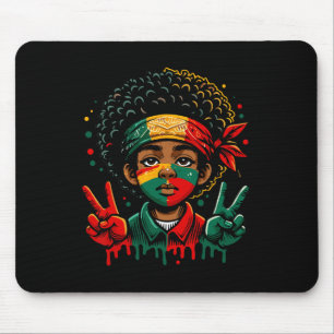 Juneteenth African American Black History Face Pea Mouse Pad
