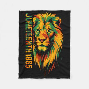 Juneteenth African American Black Lion 1865 King Fleece Blanket