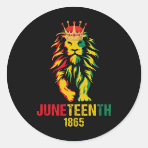 Juneteenth African American Black Lion 1865 King M Classic Round Sticker