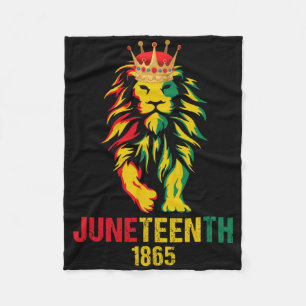 Juneteenth African American Black Lion 1865 King M Fleece Blanket