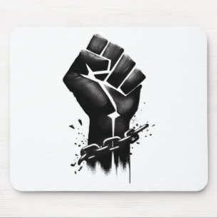 Juneteenth African American Civil Rights Fist Stic Mouse Pad