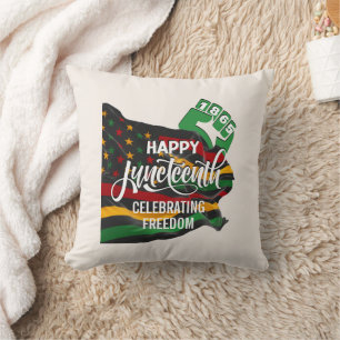 JUNETEENTH African American Flag Cushion