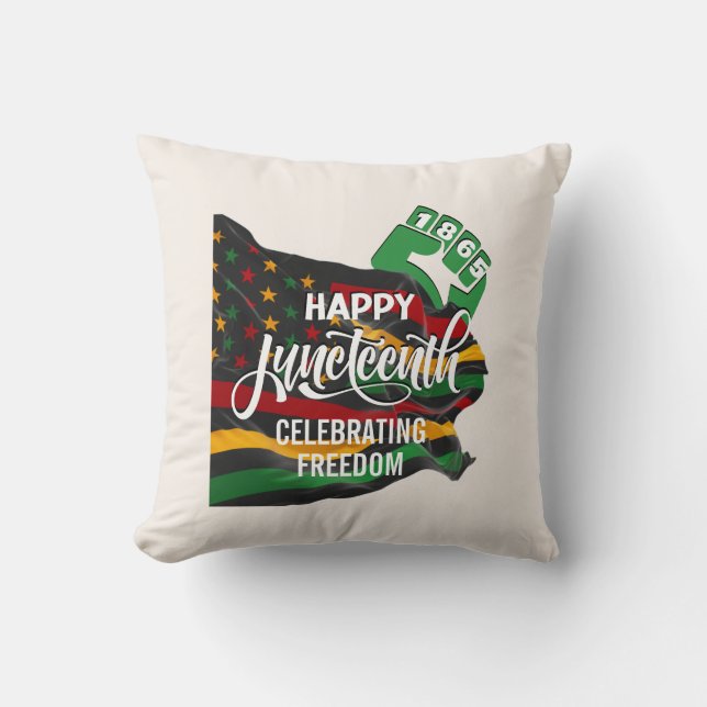 JUNETEENTH African American Flag Cushion (Front)
