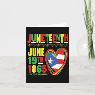 Juneteenth African American Puerto Rican Flag Blac Card
