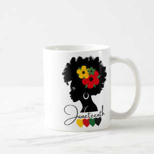 Juneteenth African American Woman Freedom Day Silh Coffee Mug