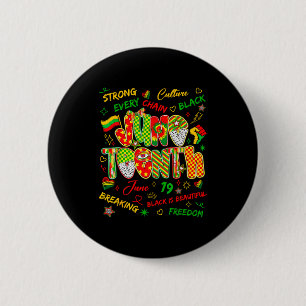Juneteenth african black freedom june 19th 1865 6 cm round badge