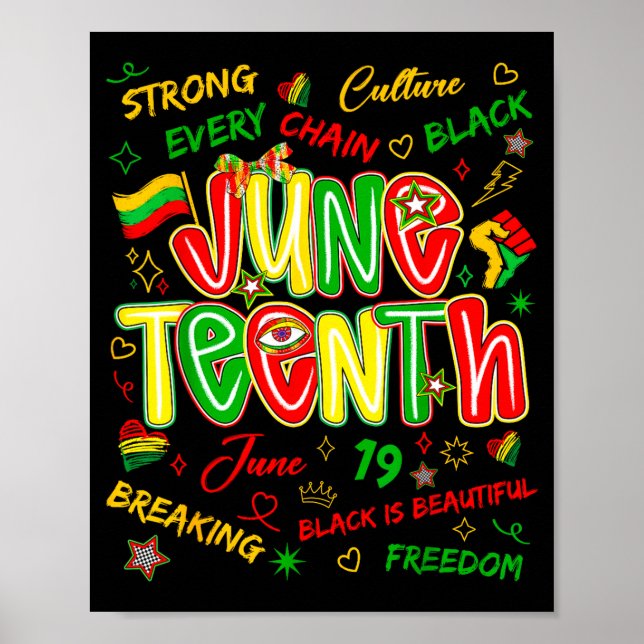Juneteenth african black freedom june 19th 1865 poster (Front)