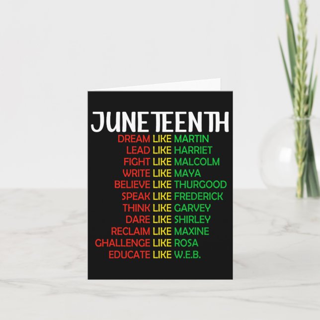Juneteenth African Independence Day Black Freedom  Card (Front)