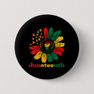 juneteenth african sunflower fists girls kids todd 6 cm round badge