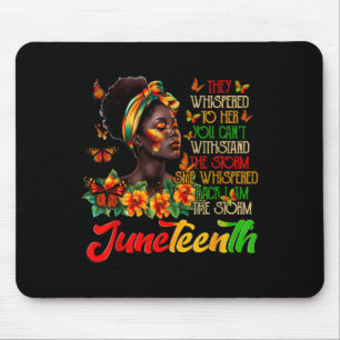 Juneteenth Afro African American Black Women Black Mouse Pad