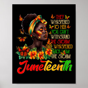 Juneteenth Afro African American Black Women Black Poster