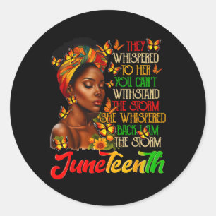Juneteenth Afro American Black Women Black History Classic Round Sticker