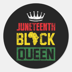 Juneteenth Afro American Women Mum Matching Junete Classic Round Sticker
