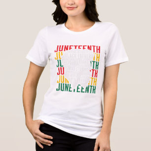 Juneteenth Afro Black Father Words African America Tri-Blend Shirt