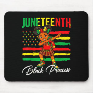 Juneteenth afro girl dabbing black princess kids mouse pad