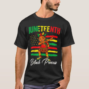 Juneteenth afro girl dabbing black princess kids T-Shirt
