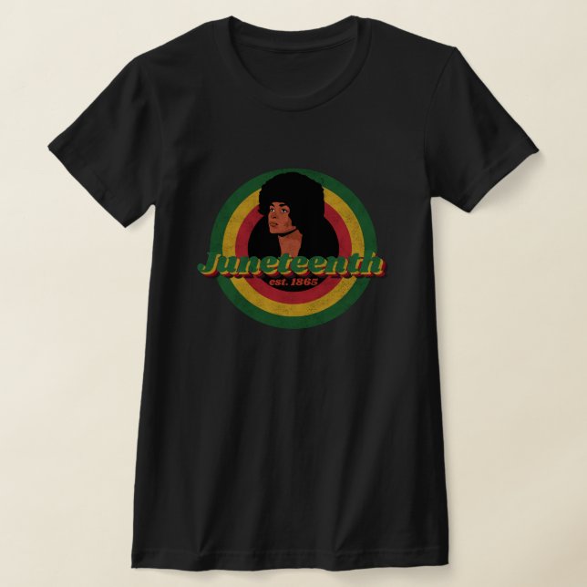 Juneteenth | Afro Hair | Retro | T-Shirt (Laydown)