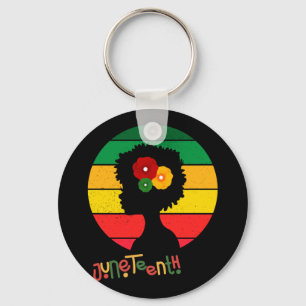 Juneteenth Afro Queen I Am Black History Proud Key Ring