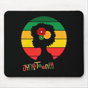 Juneteenth Afro Queen I Am Black History Proud Mouse Pad