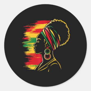 Juneteenth Afro Women Pan African Black History Mo Classic Round Sticker