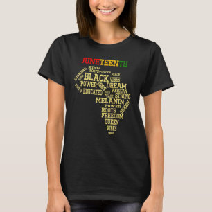 Juneteenth Afro Words African American Freedom Sin T-Shirt