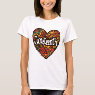 Juneteenth afrocentric patterns heart T-Shirt