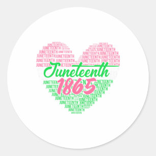 Juneteenth Aka Love Heart  Classic Round Sticker