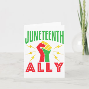 Juneteenth Ally June 19 Support Protest Pride Fist Card