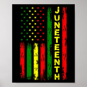 Juneteenth American Flag Black Freedom Day June 19 Poster