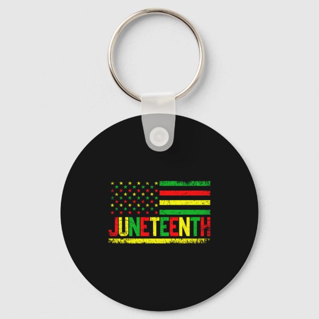 Juneteenth american flag emancipation melanin key ring (Front)