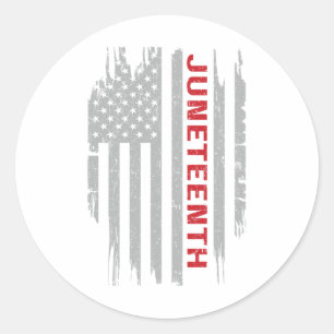 Juneteenth American Flag Usa Classic Round Sticker